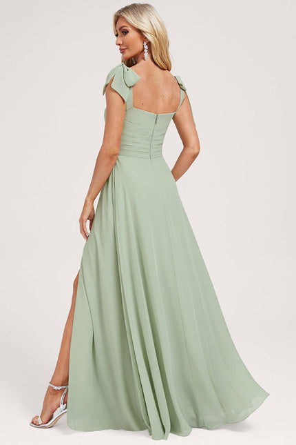 Robe Demoiselle D'Honneur Fluide Vert Tendre - gallery 2
