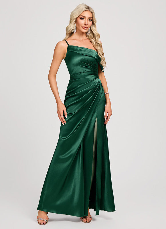 Robe Demoiselle D'Honneur Satin Vert - gallery 1