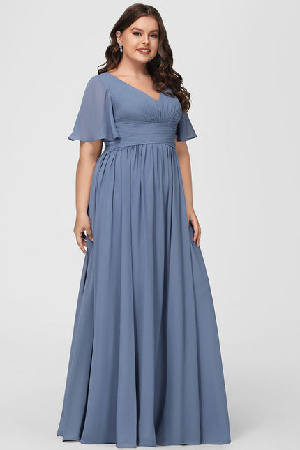 Robe Demoiselle D'Honneur À Volants Rose Pâle - gallery 6