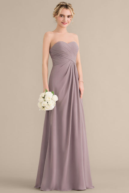 Robe Demoiselle D'Honneur Drapée Bordeaux - gallery 5