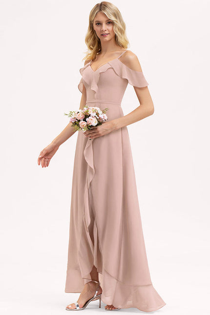 Robe Demoiselle D'Honneur Asymétrique Fluide