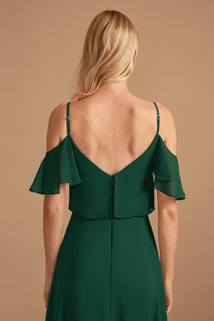 Robe Demoiselle D'Honneur À Volants Rose Pâle - gallery 5