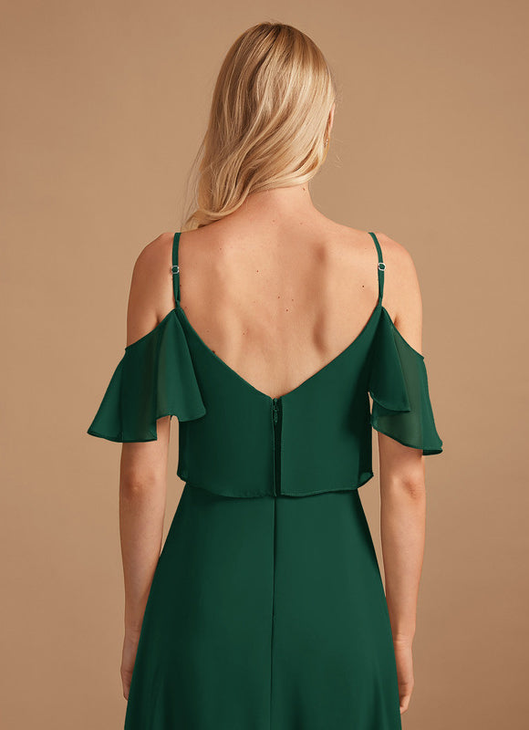 Robe Demoiselle D'Honneur À Volants Rose Pâle - gallery 5