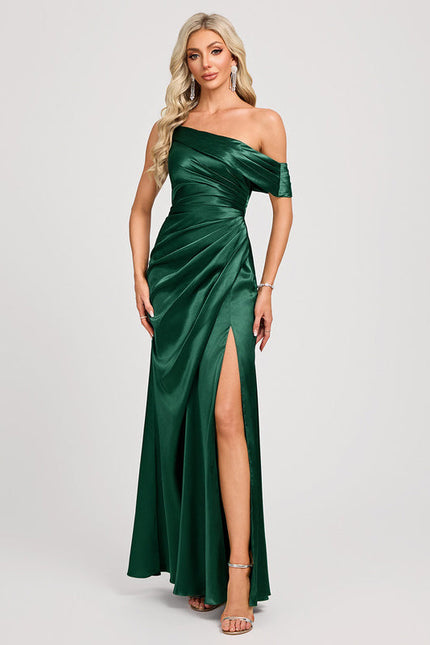 Robe Demoiselle D'Honneur Satin Vert
