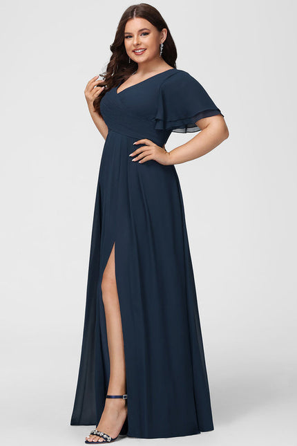 Robe Demoiselle D'Honneur Mousseline Beige - gallery 9