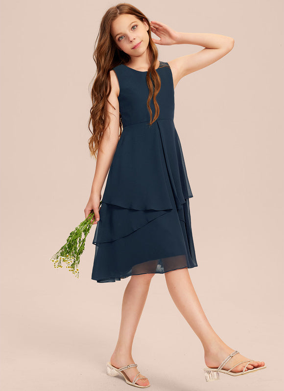 Robe Demoiselle D'Honneur Bleu Nuit Fluide - gallery 2