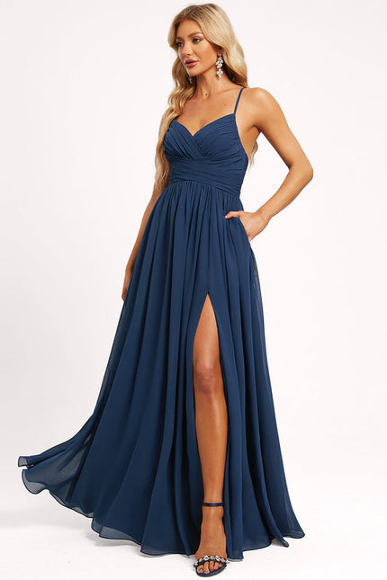 Robe Demoiselle D'Honneur Mousseline Beige - gallery 6