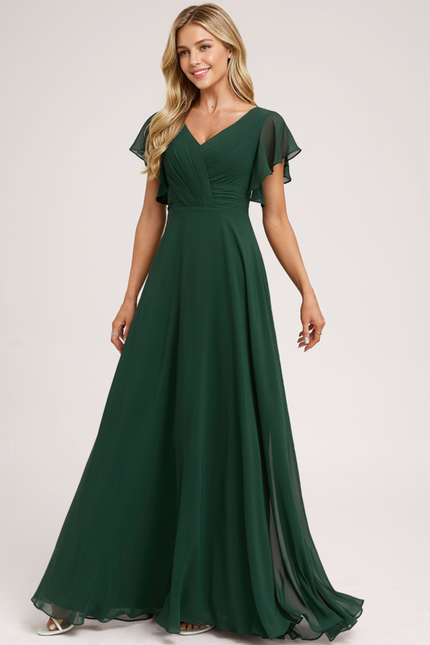 Robe Demoiselle D'Honneur À Volants Rose Pâle - gallery 4