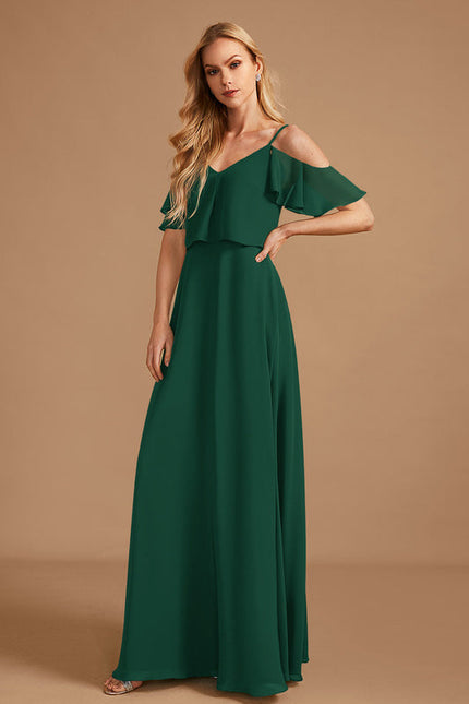 Robe Demoiselle D'Honneur À Volants Rose Pâle - gallery 2