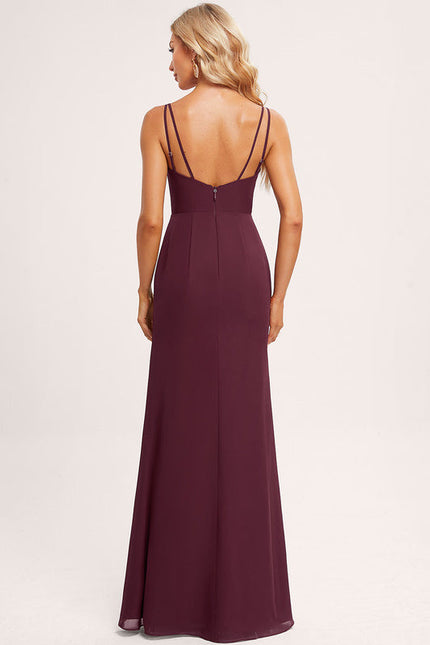 Robe Demoiselle D'Honneur À Volants Rose Pâle - gallery 3