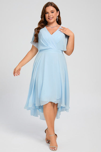 Robe Demoiselle D'Honneur Asymétrique Fluide - gallery 8