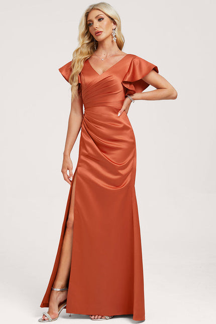 Robe Demoiselle D'Honneur Satin Vert Tendre - gallery 1