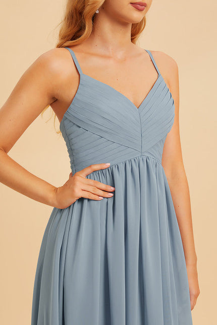 Robe Demoiselle D'Honneur Mousseline Beige - gallery 6