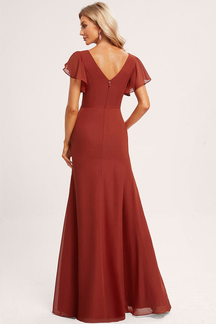 Robe Demoiselle D'Honneur À Volants Rose Pâle - gallery 3