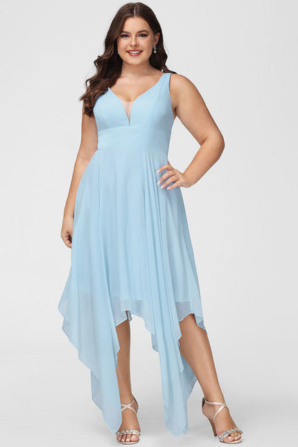 Robe Demoiselle D'Honneur Asymétrique Fluide - gallery 9