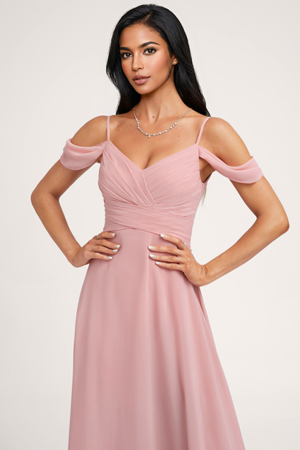 Robe Demoiselle D'Honneur Fluide Beige - gallery 2