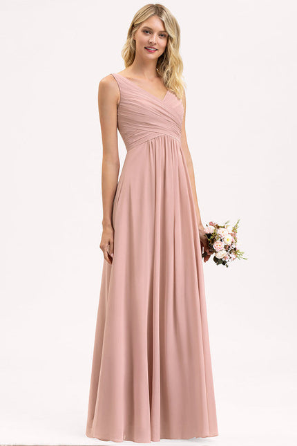 Robe Demoiselle D'Honneur Élégante Bordeaux - gallery 1