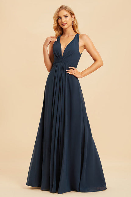 Robe Demoiselle D'Honneur À Volants Rose Pâle - gallery 4