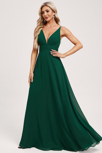 Robe Demoiselle D'Honneur Mousseline Beige - gallery 2