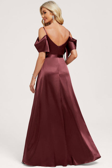 Robe Demoiselle D'Honneur Satin Vert Émeraude - gallery 5