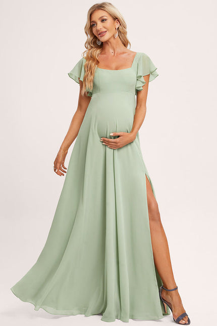 Robe Demoiselle D'Honneur Élégante Verte