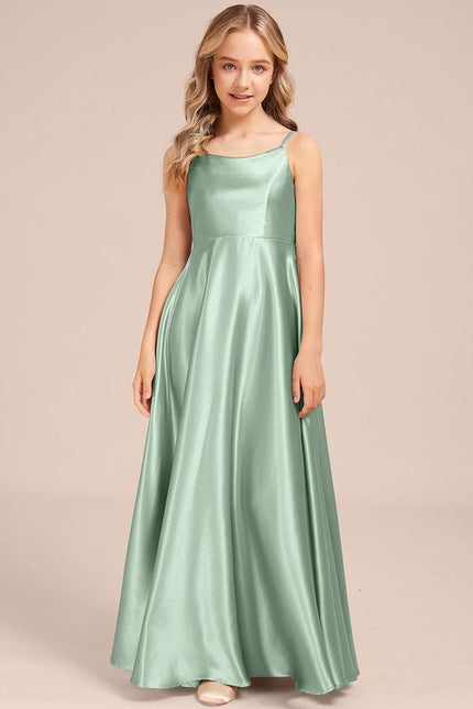 Robe Demoiselle D'Honneur Satin Menthe - gallery 3