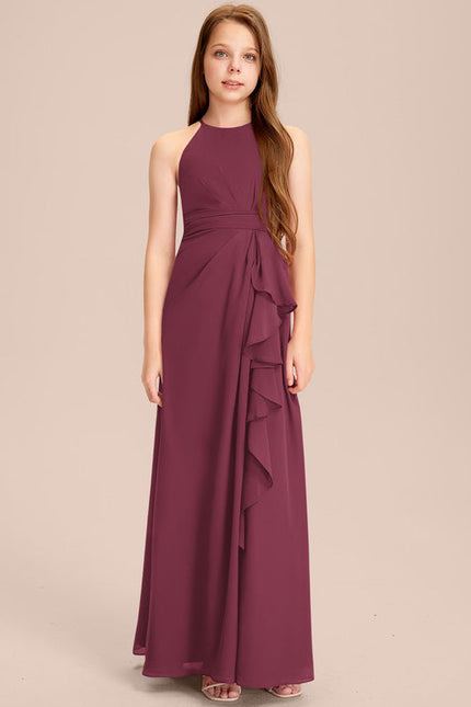 Robe Demoiselle D'Honneur Flottante Prune