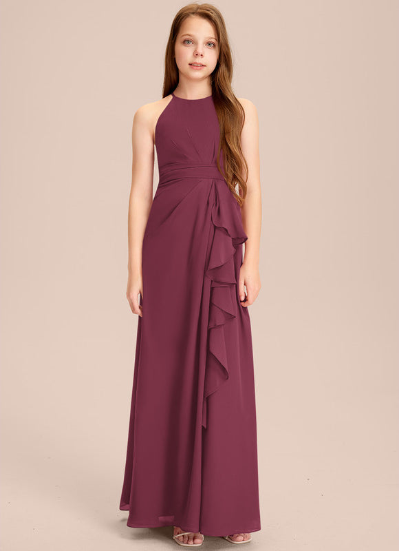 Robe Demoiselle D'Honneur Flottante Prune