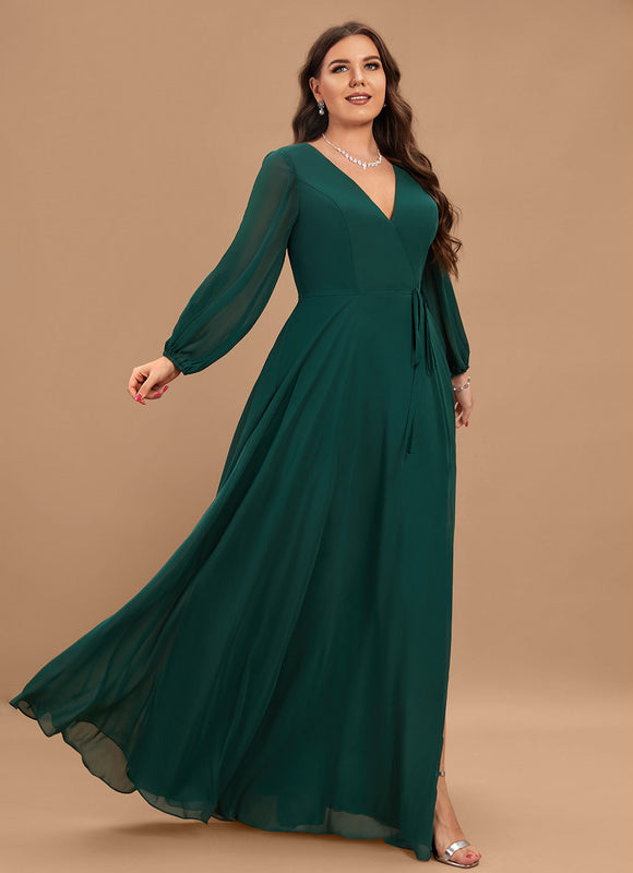 Robe Demoiselle D'Honneur Mousseline Beige - gallery 6