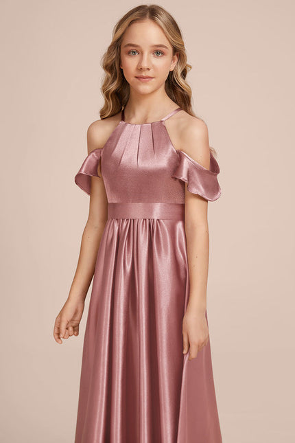 Robe Demoiselle D'Honneur Satin Bordeaux - gallery 2