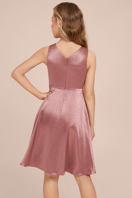 Robe Demoiselle D'Honneur Satin Vert Clair - gallery 2