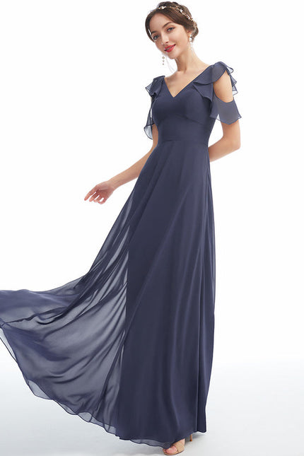 Robe Demoiselle D'Honneur À Volants Rose Pâle - gallery 4