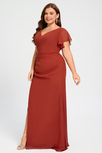 Robe Demoiselle D'Honneur À Volants Rose Pâle - gallery 5