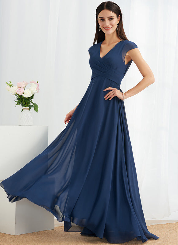Robe Demoiselle D'Honneur Asymétrique Fluide