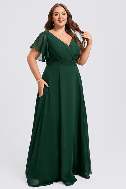 Robe Demoiselle D'Honneur À Volants Rose Pâle - gallery 6