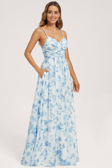 Robe Demoiselle D'Honneur Mousseline Beige - gallery 2