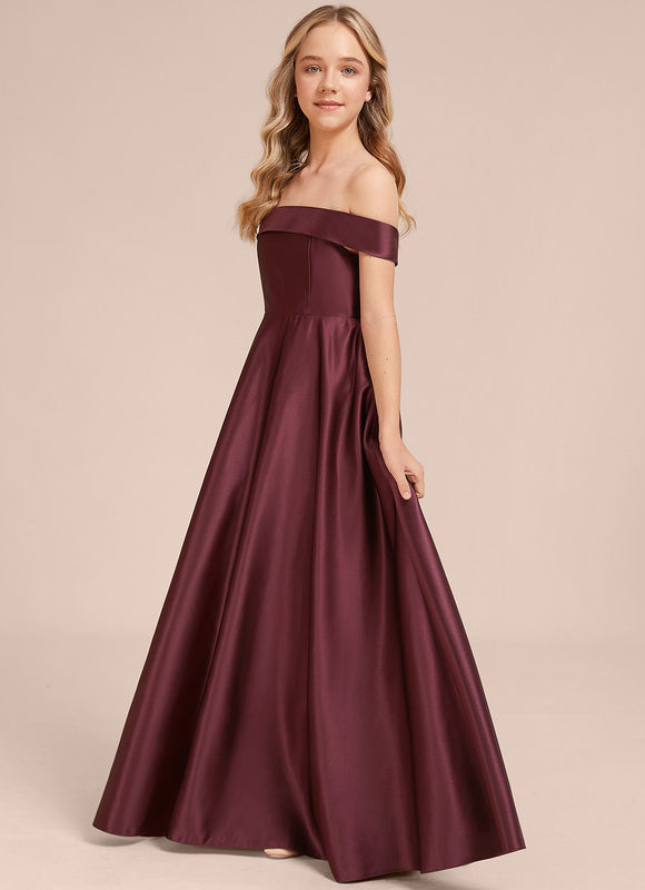 Robe Demoiselle D'Honneur Satin Prune Élégante - gallery 4