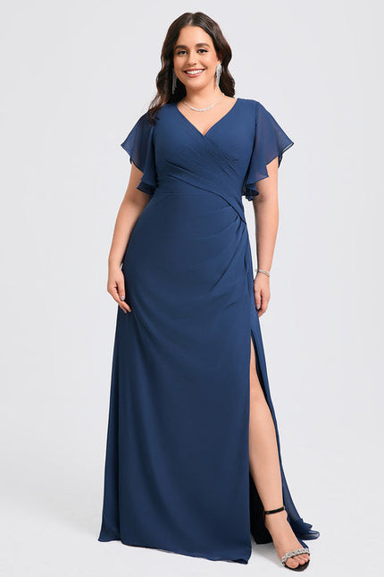 Robe Demoiselle D'Honneur À Volants Rose Pâle - gallery 5