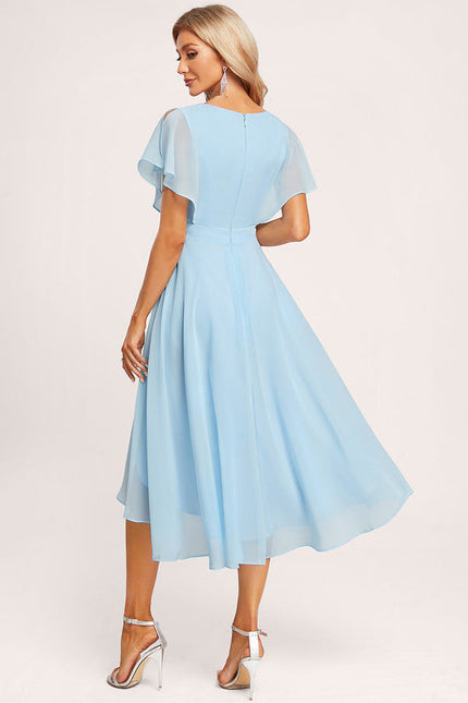 Robe Demoiselle D'Honneur Asymétrique Fluide - gallery 1