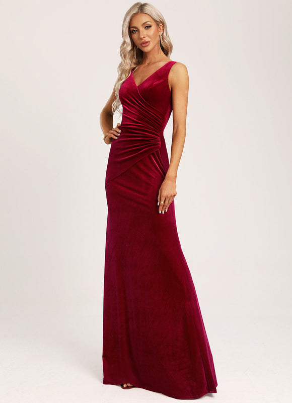 Robe Demoiselle D'Honneur Velours Rubis - gallery 1