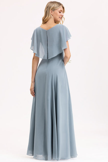 Robe Demoiselle D'Honneur À Volants Rose Pâle - gallery 1