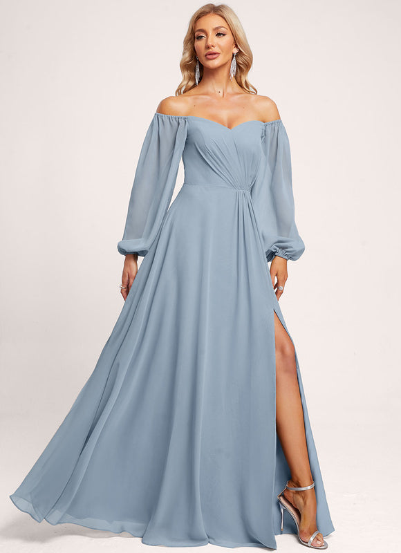 Robe Demoiselle D'Honneur Fluide Rose Doux - gallery 2