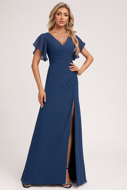 Robe Demoiselle D'Honneur À Volants Rose Pâle