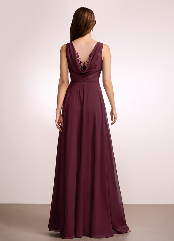 Robe Demoiselle D'Honneur Fluide Rose Pâle - gallery 1