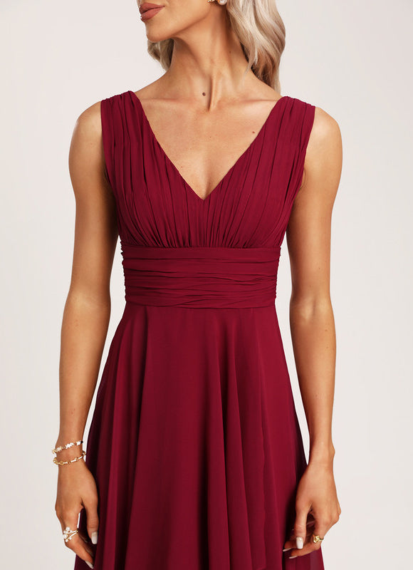 Robe Demoiselle D'Honneur À Volants Rose Pâle - gallery 4