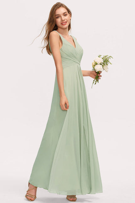 Robe Demoiselle D'Honneur À Volants Rose Pâle - gallery 5