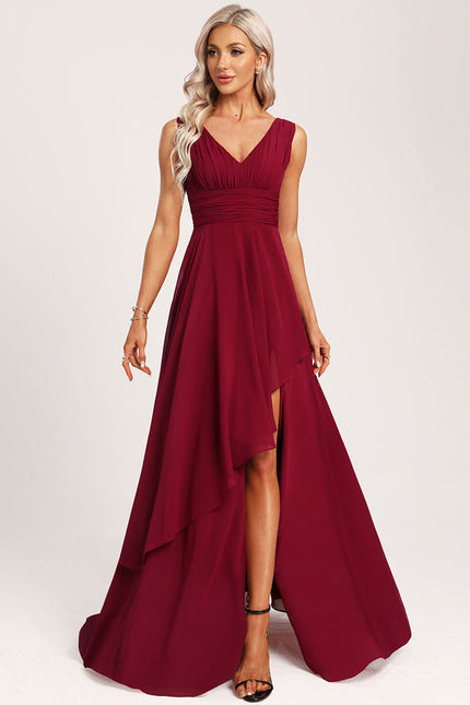 Robe Demoiselle D'Honneur À Volants Rose Pâle - gallery 5