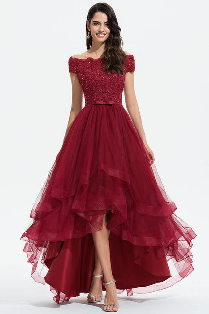 Robe Demoiselle D'Honneur Asymétrique Éclatante