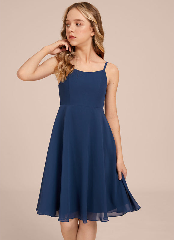 Robe Demoiselle D'Honneur Bleu Nuit Fluide - gallery 3