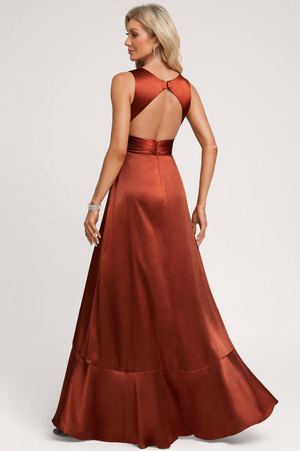 Robe Demoiselle D'Honneur En Satin - gallery 3